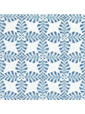 2018 Thibaut Starleaf 2.25 Yd Blue F92974 Linen Cotton Geometric Designer Fabric